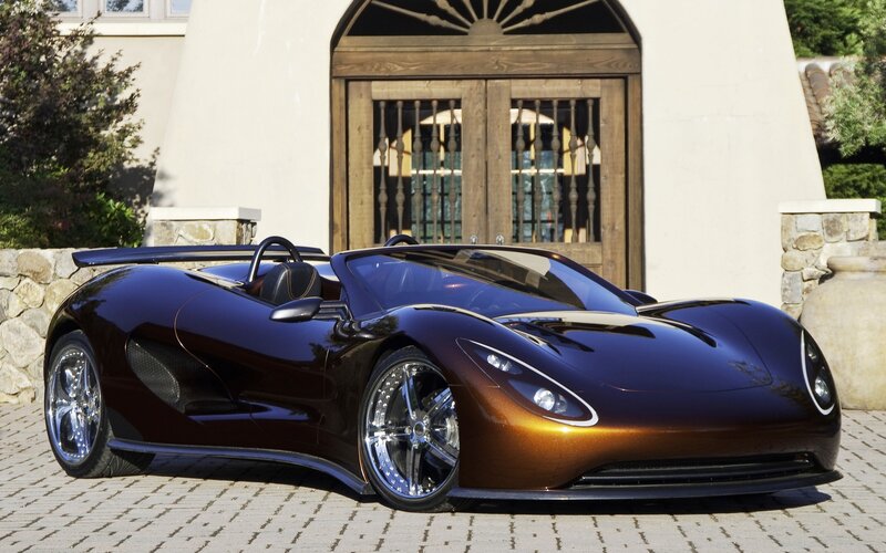 Dark Purple Sports Car — Dramatic