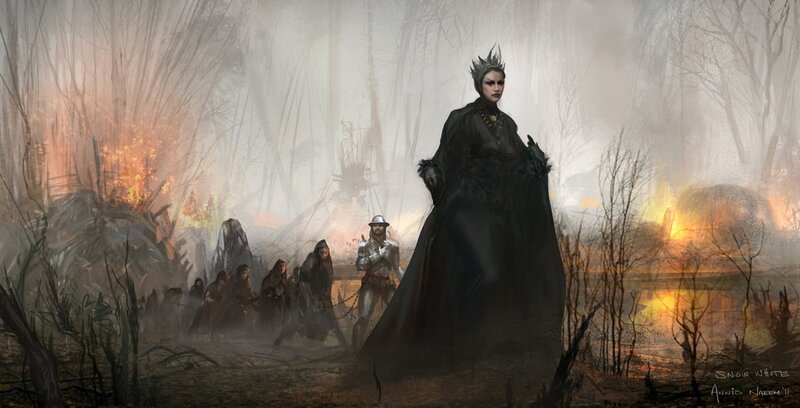 Dark queen in a burning forest