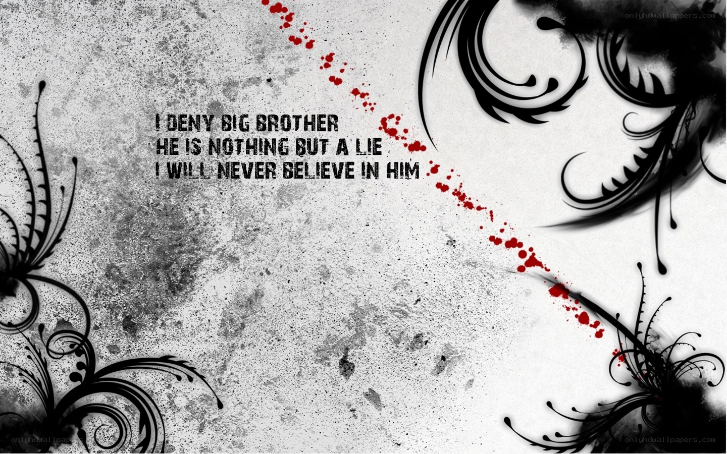 Dark quote with blood splatter