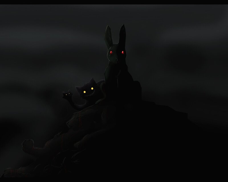 Dark Rabbit and Cat