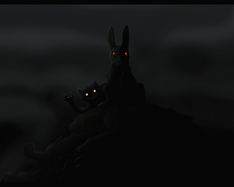 Dark Rabbit and Cats