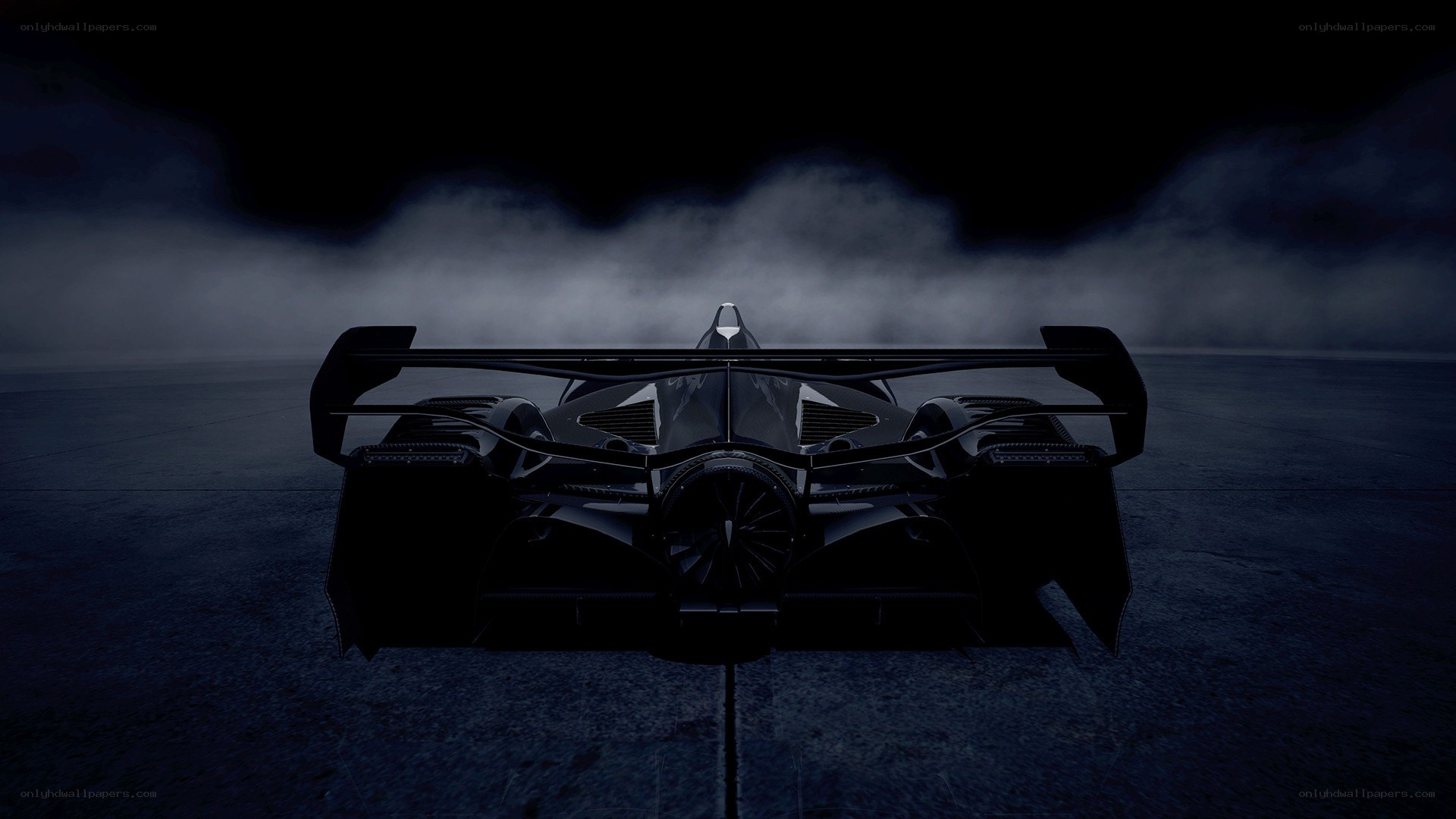 dark race car rear view