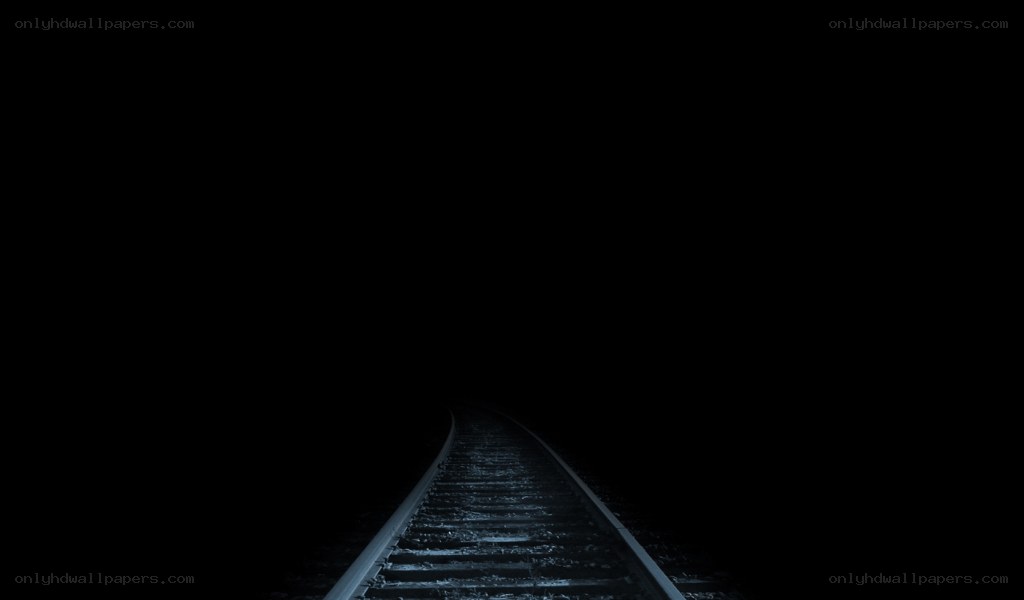 dark railway track at night