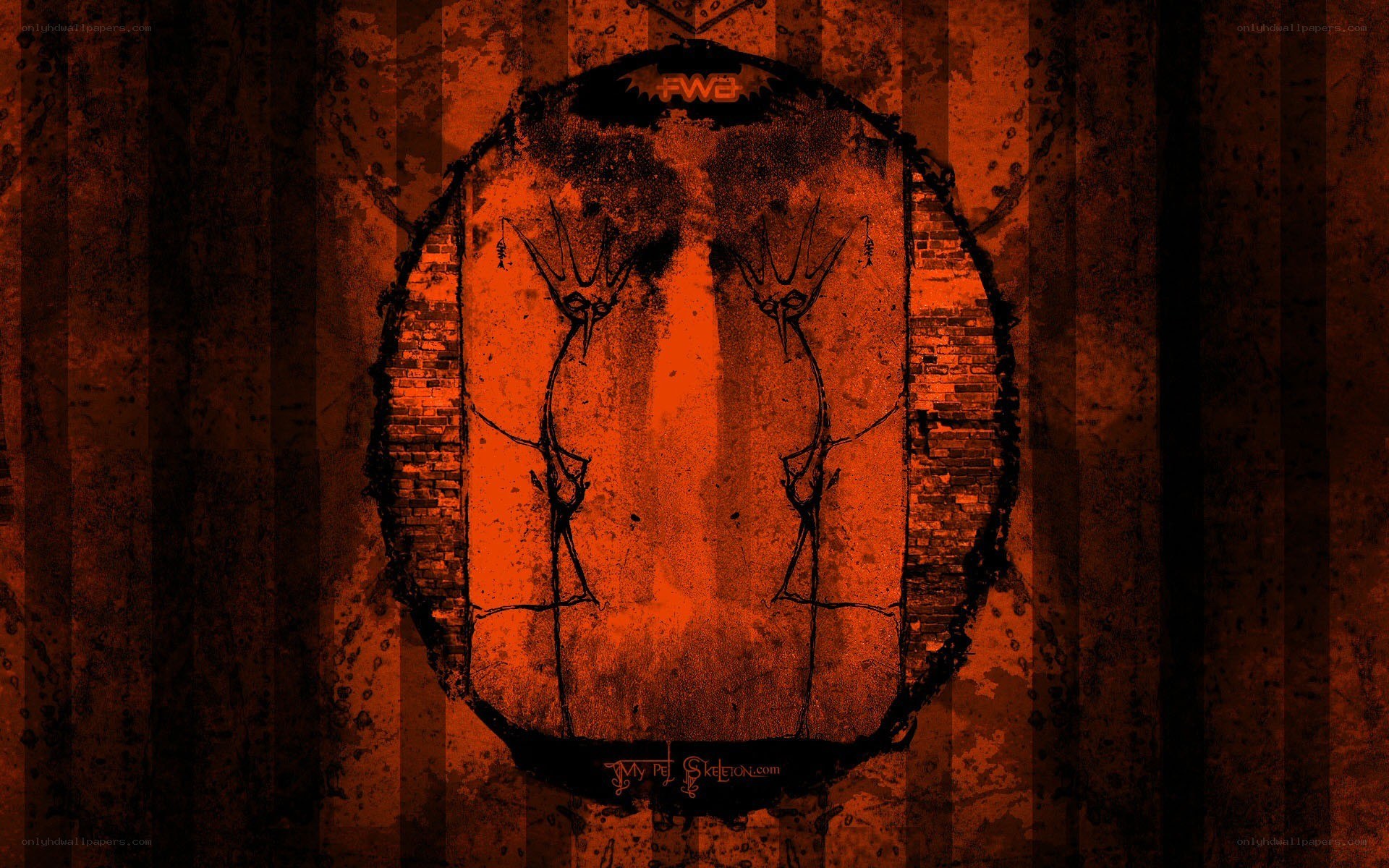 dark red abstract art with figures