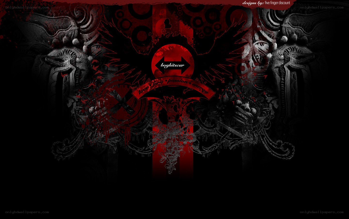 dark red and black abstract design