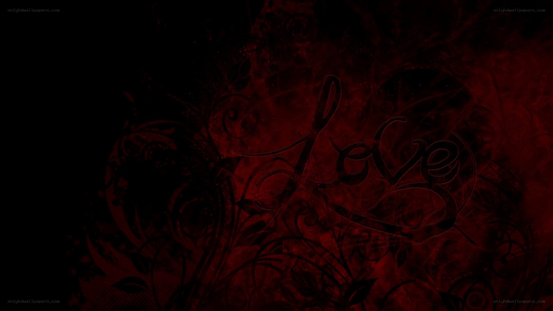 dark red floral love design