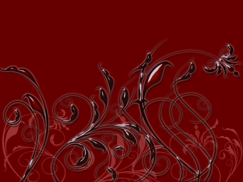 dark red floral swirls