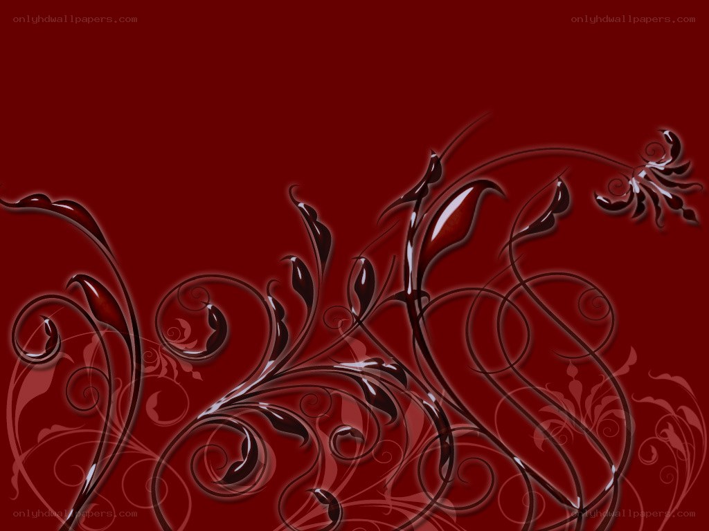 dark red floral swirls
