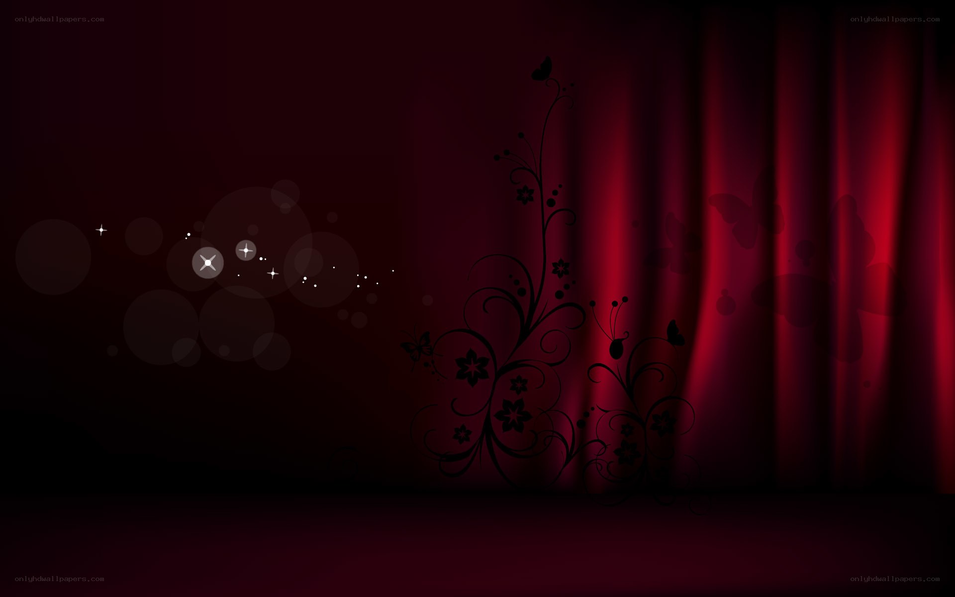 dark red floral wallpaper