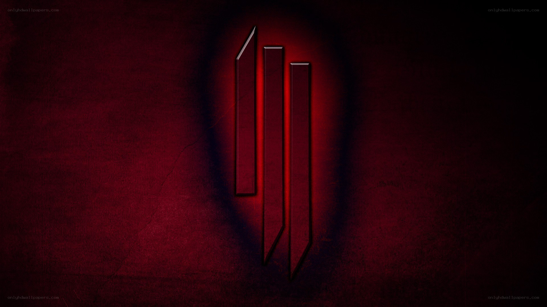 dark red logo with glowing lines