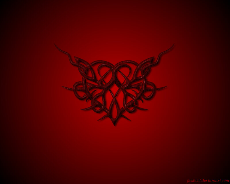 Dark Red Tribal Design — Dramatic