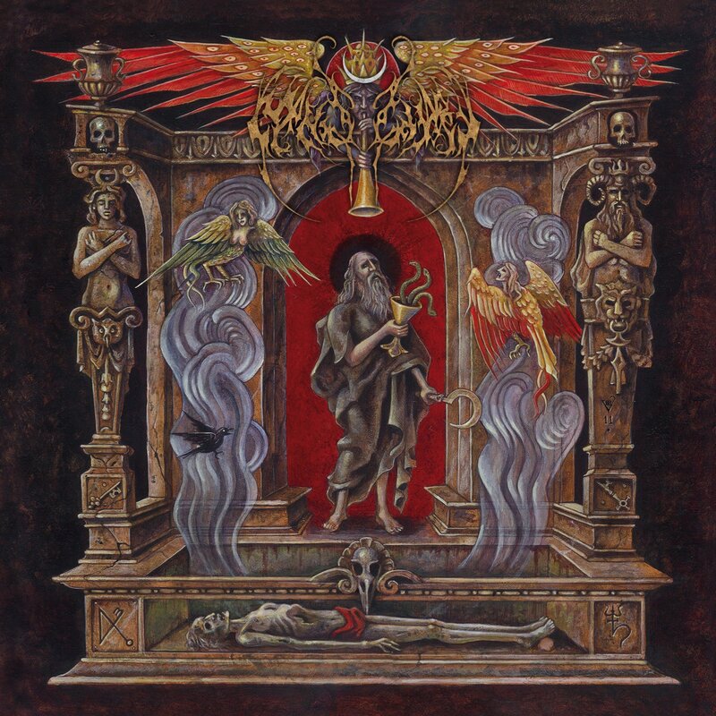 Dark religious altar artwork