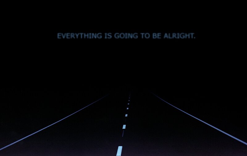 Dark Road at Night — Black, Calm