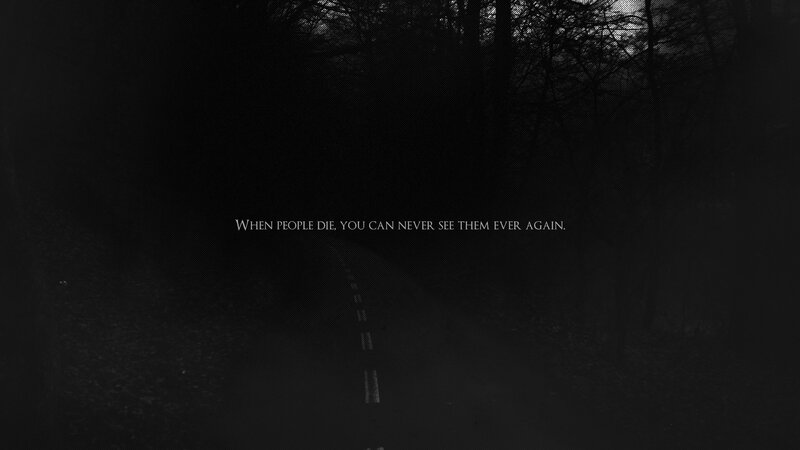 Dark Road in Forest — Black