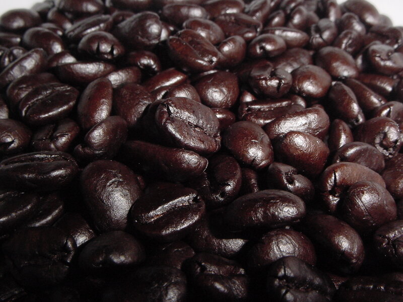 dark roasted coffee beans