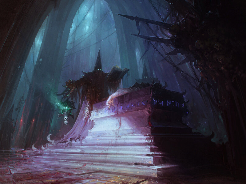 Dark Robed Figure on Throne — Purple