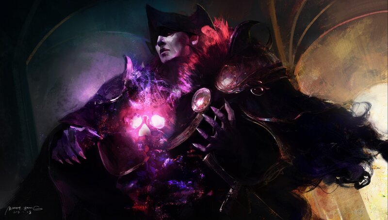 Dark Robed Figure — Purple, Dramatic, Digital Art