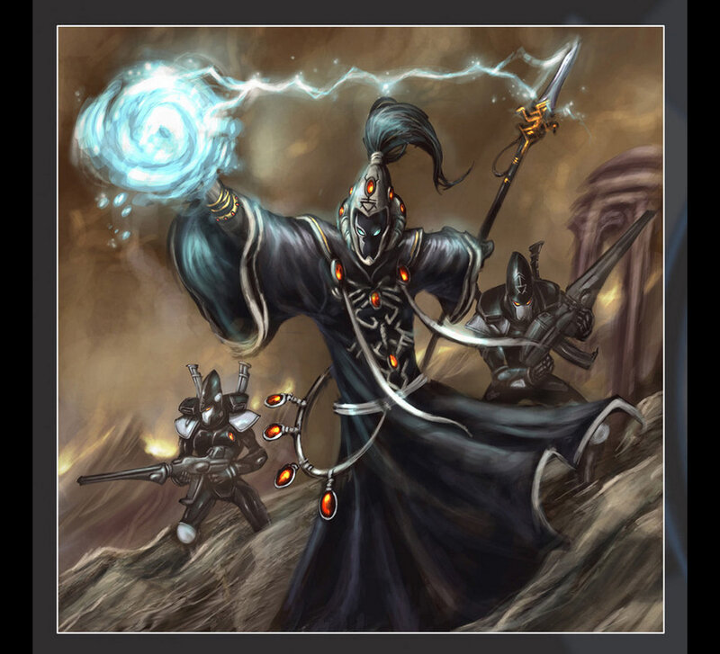 Dark-robed Sorcerer Casting Spell