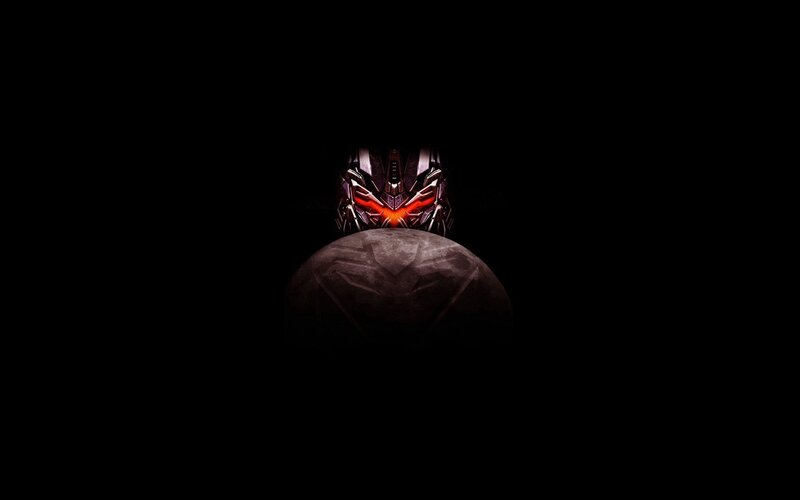 dark robot helmet on moon