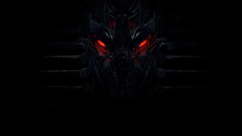 dark robot with glowing eyes