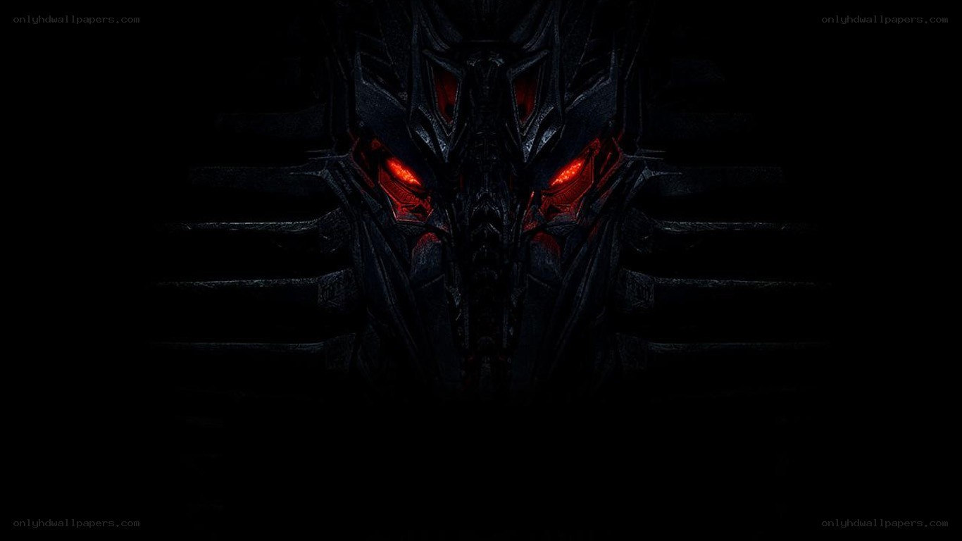 dark robot with glowing eyes