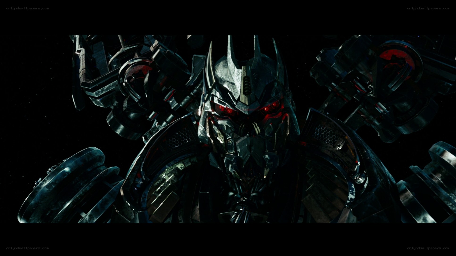 dark robot with red eyes