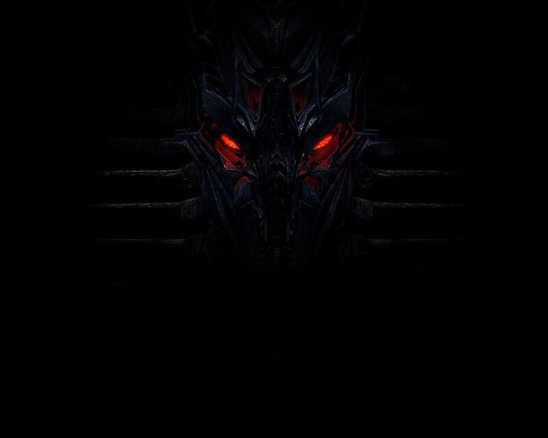 dark robotic face with glowing eyes