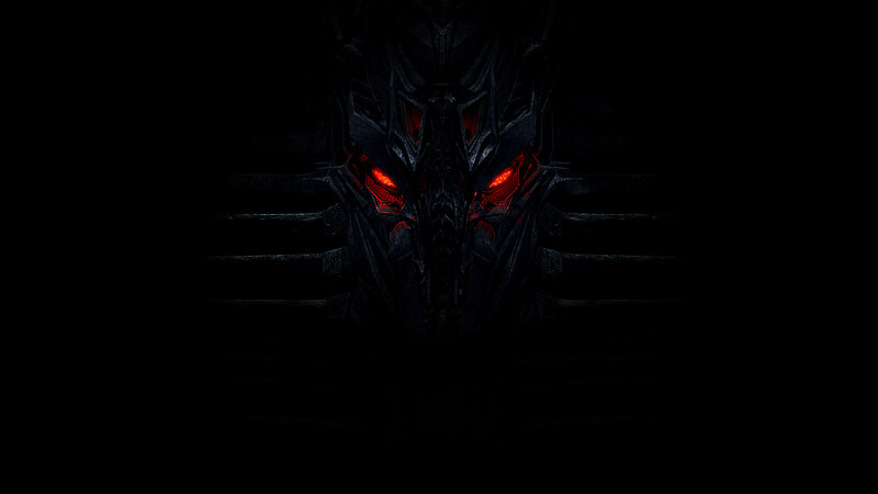 dark robotic face with glowing eyes