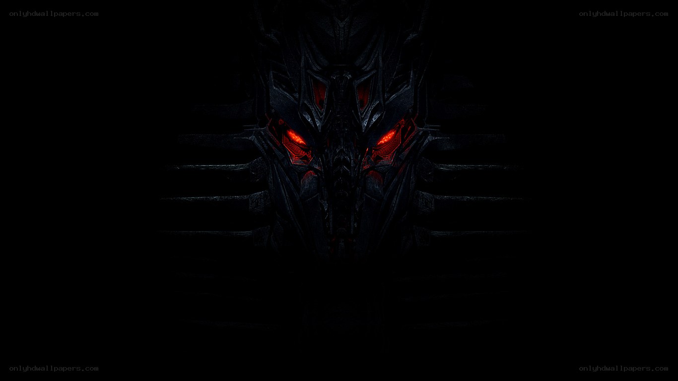 dark robotic face with glowing eyes