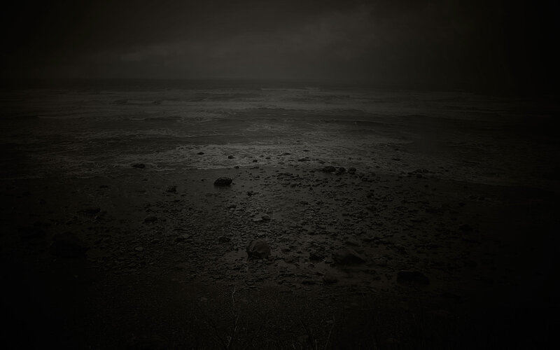 Dark Rocky Beach