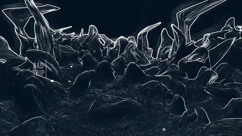Dark Rocky Landscape — Black