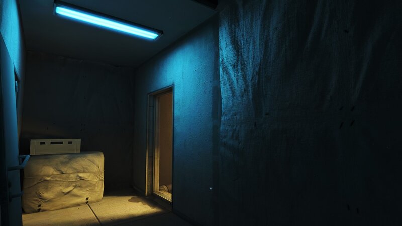 Dark Room with Blue Light