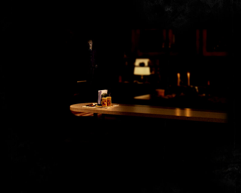 dark room with figure