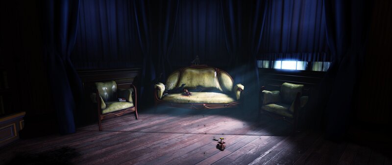 Dark room with old furniture