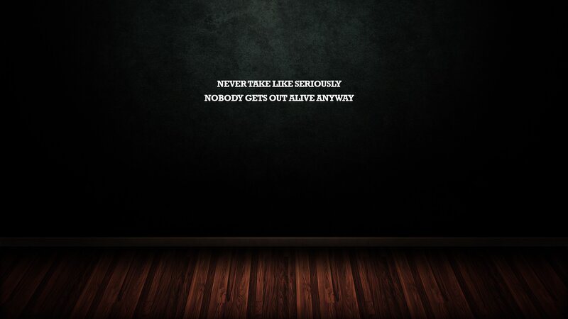 Dark room with quote