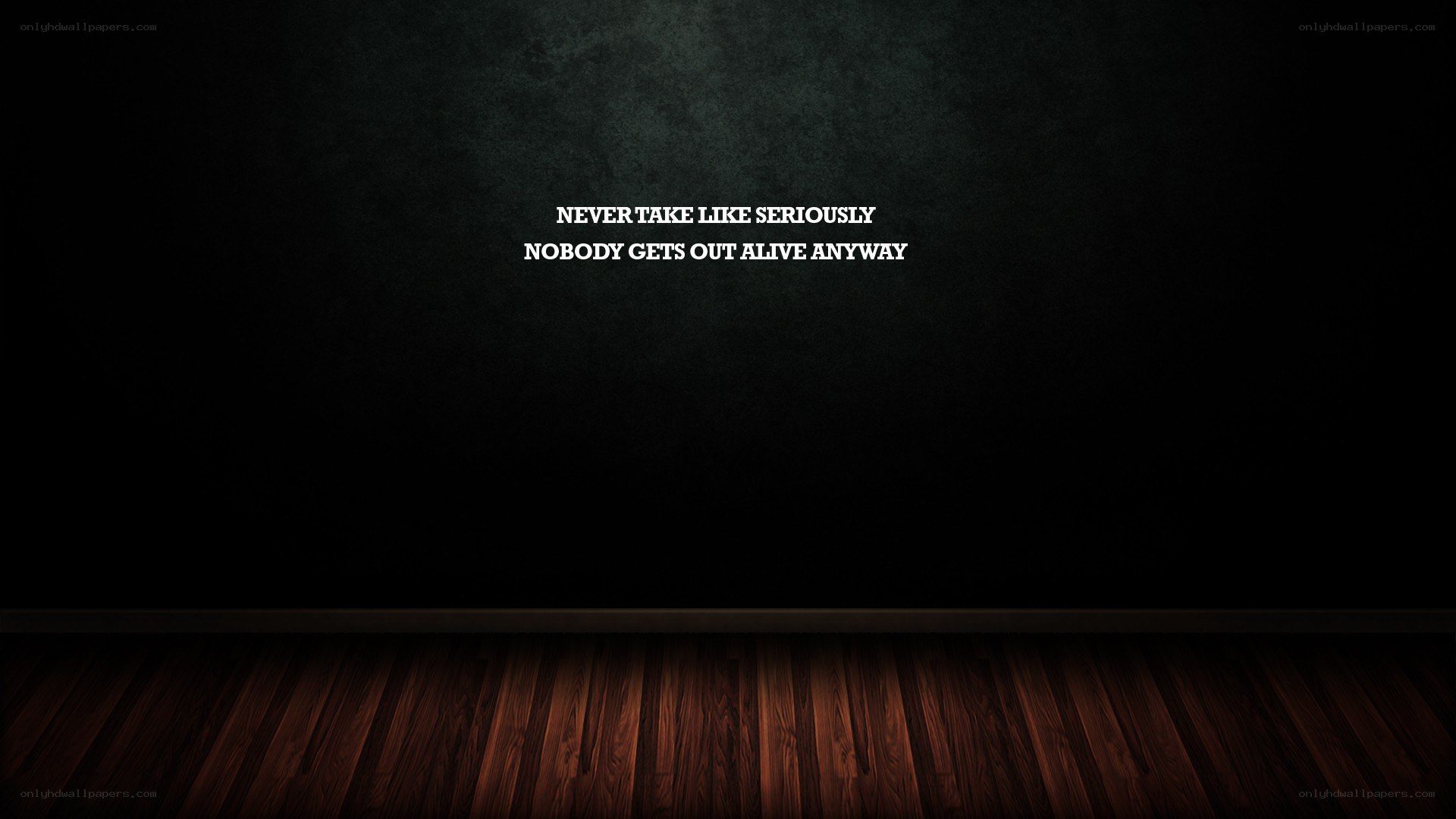 Dark room with quote