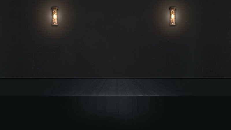 dark room with wall sconces