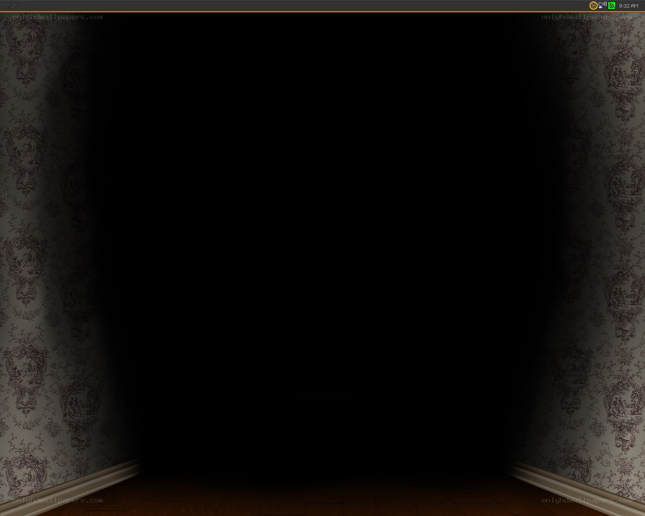 dark room with wallpaper