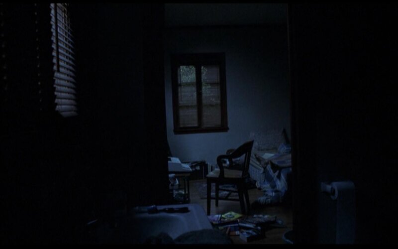 dark room with window