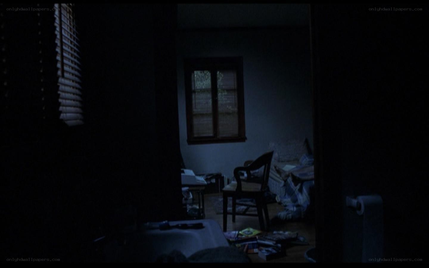 dark room with window