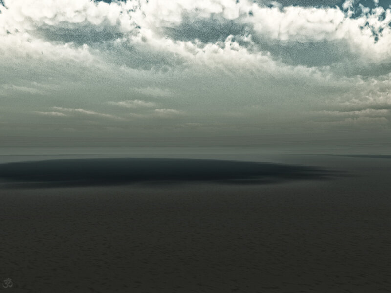 Dark Sand Dune under Cloudy Sky