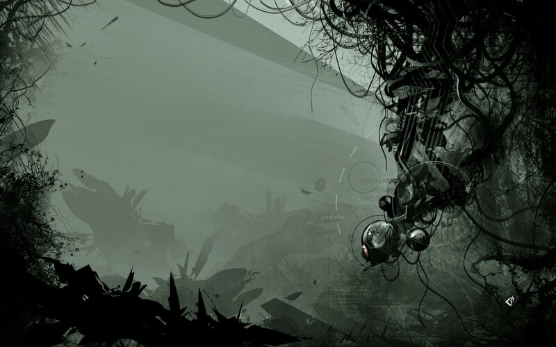 dark sci-fi abstract landscape