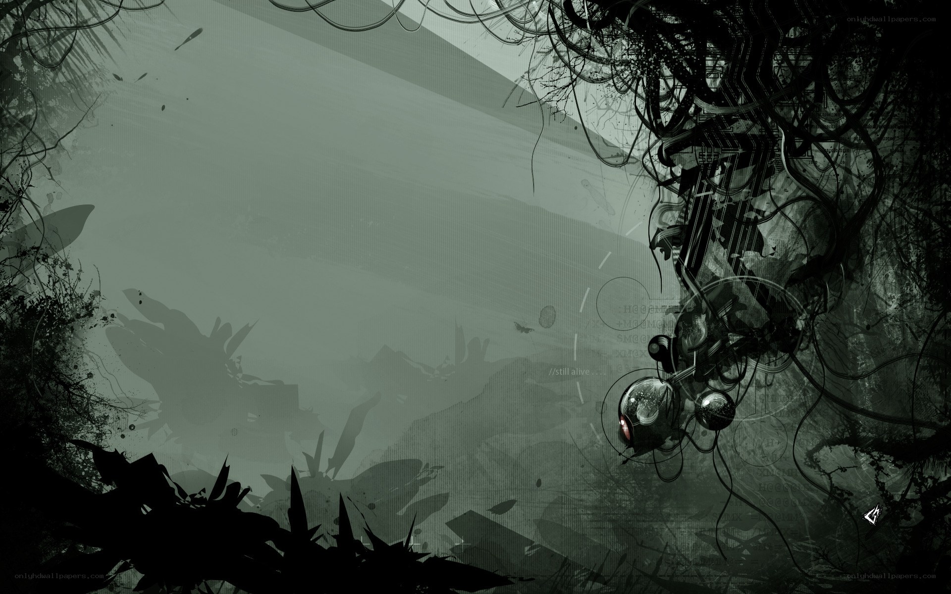 dark sci-fi abstract landscape