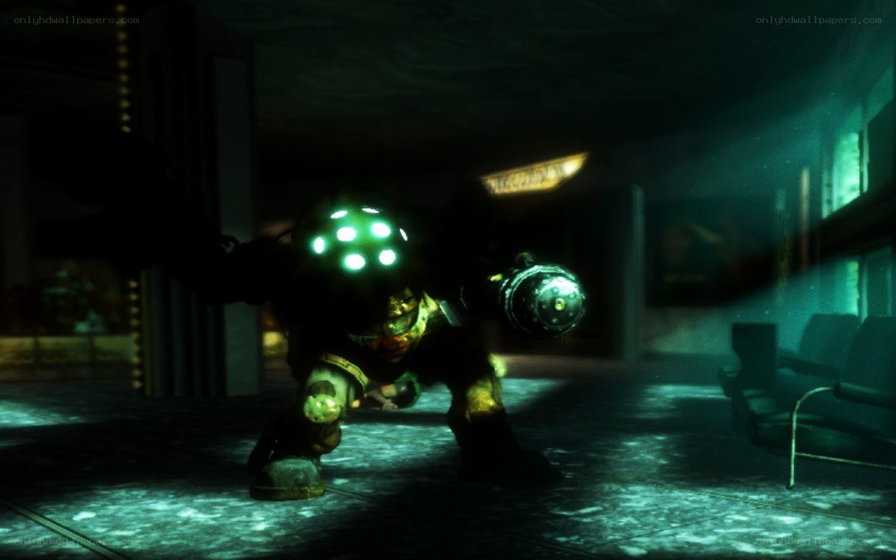 dark sci-fi character in dim room