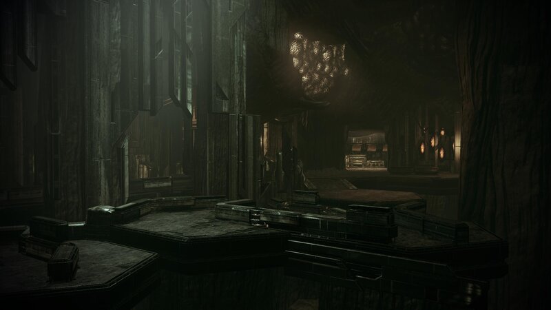 dark sci-fi corridor
