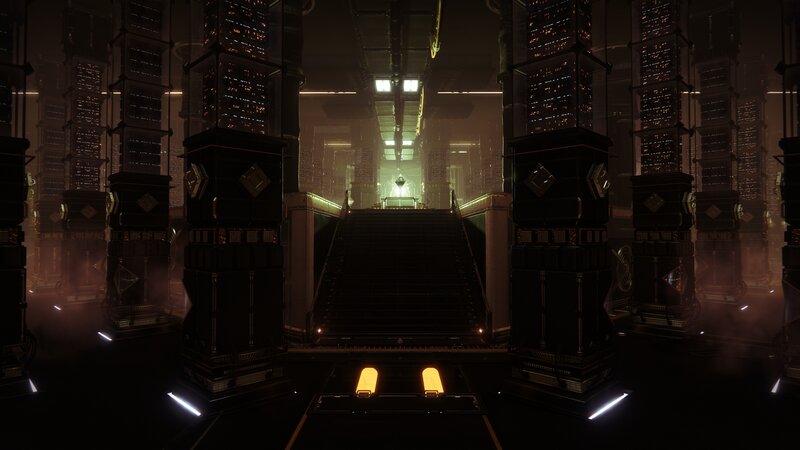 Dark Sci-fi Corridor — Black