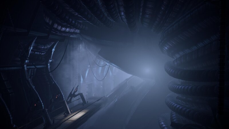 dark sci-fi corridor