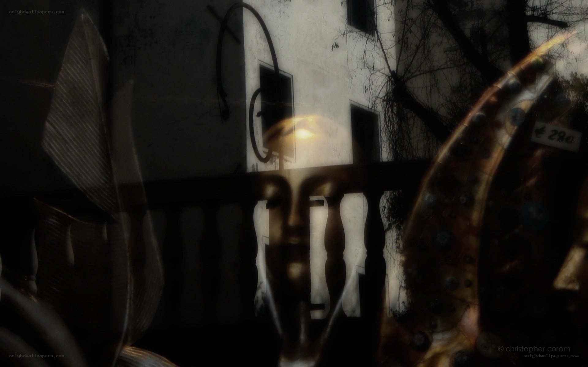 Dark sculpture in urban setting