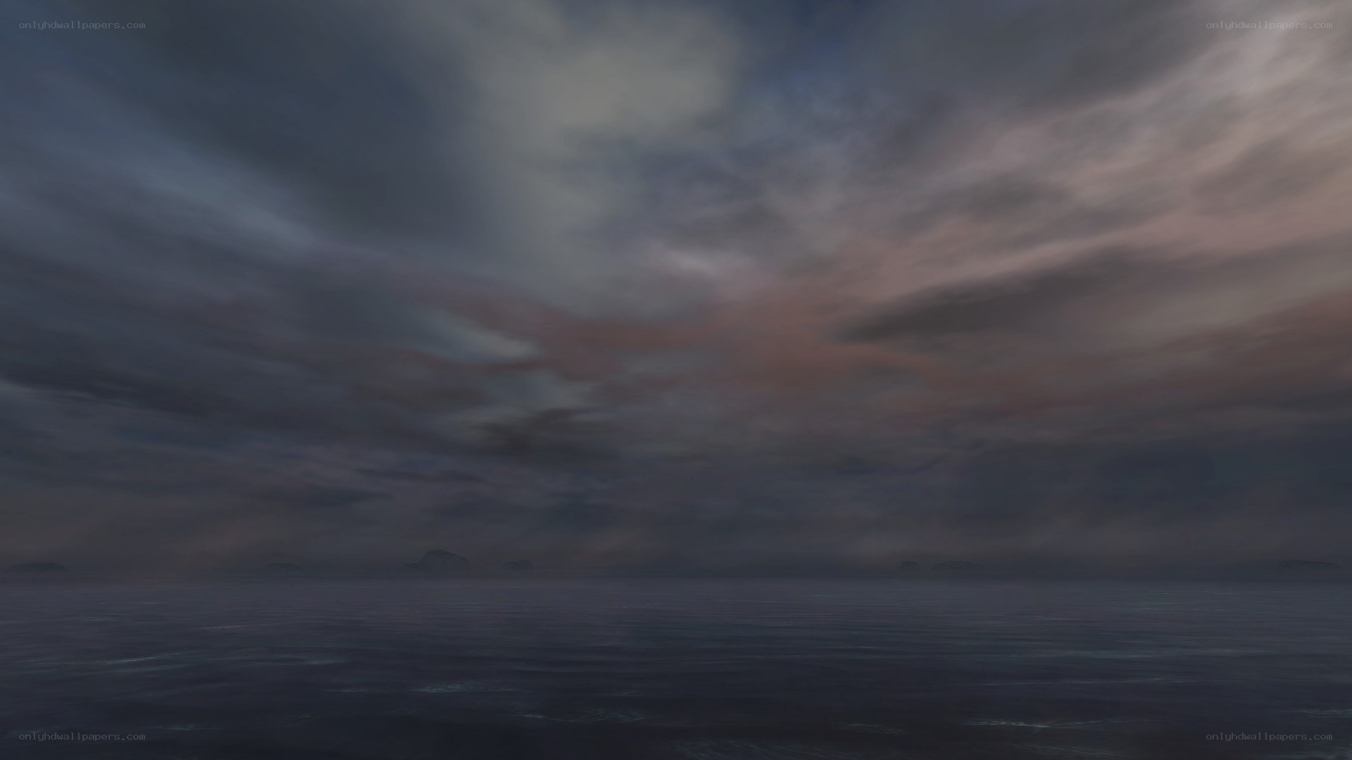 dark sea at dusk