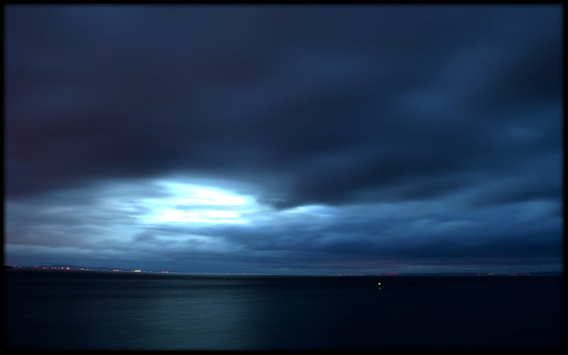Dark Sea under Cloudy Sky — Blue